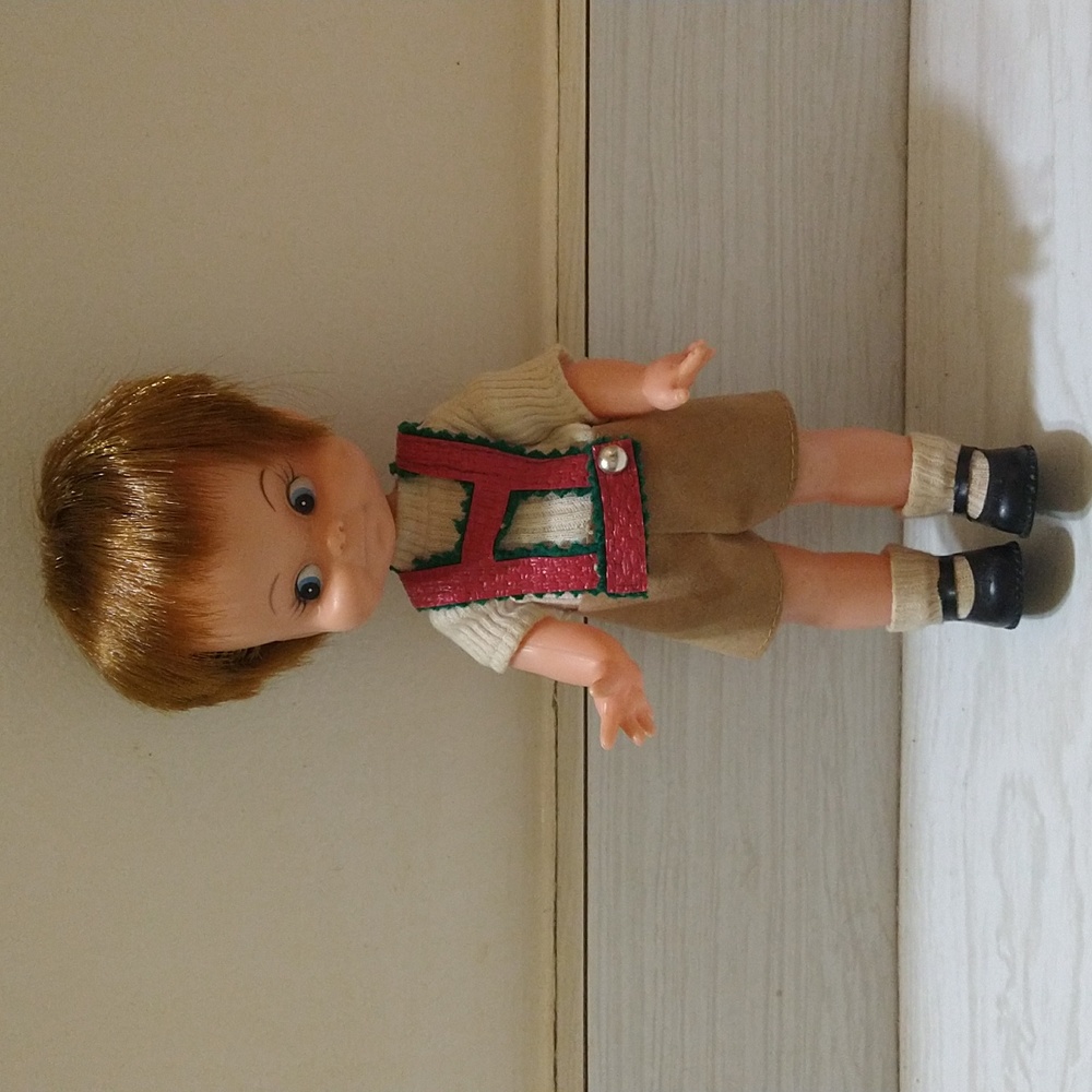 Vintage 1960's Hong Kong Toddler Doll BLUE PAINTED EYES